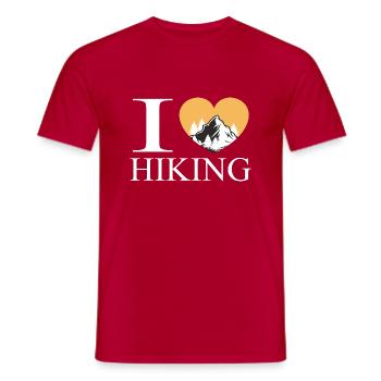 Hiking, climbing, climb, walking, mountain, hike, - Männer T-Shirt - Rot - Vorne - AI Model Male 178 dark (178cm)
