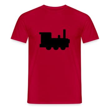 Lokomotive - Männer T-Shirt - Rot - Vorne - AI Model Male 178 dark (178cm)