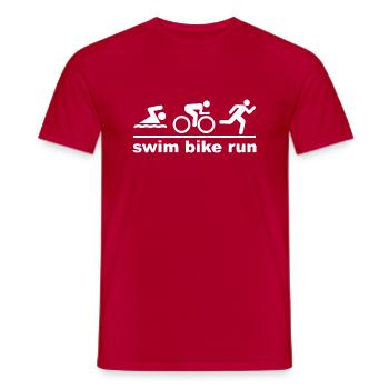 Triathlon - Men's T-Shirt - red - Front - AI Model Male 178 dark (178cm)
