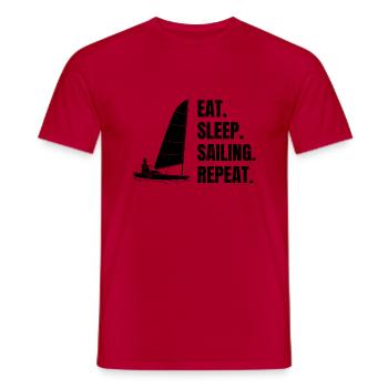 Sailing Ship Sail Boat Sailing Captain Sailor - Men's T-Shirt - red - Front - AI Model Male 178 dark (178cm)