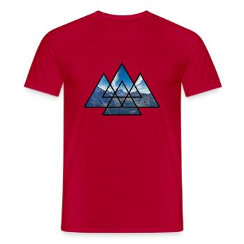 T-Shirt Triangles Alpes Randonnée en montagne Nature Cadeau - T-shirt homme - rouge - Devant - AI Model Male 178 dark (178cm)
