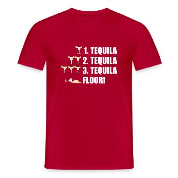 Funny Tequila Drunk Floor - Männer T-Shirt - Rot - Vorne - AI Model Male 178 dark (178cm)