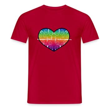 feelfreeheart - Men's T-Shirt - red - Front - AI Model Male 178 dark (178cm)