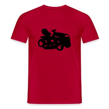 Aufsitzmäher/Rasentraktor - Männer T-Shirt - Rot - Vorne - AI Model Male 178 dark (178cm)
