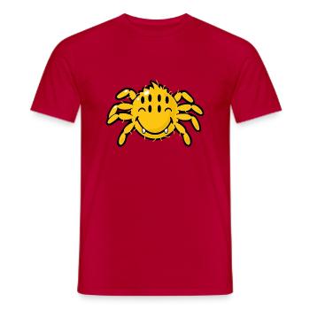 Smiley Spider - Männer T-Shirt - Rot - Vorne - AI Model Male 178 dark (178cm)