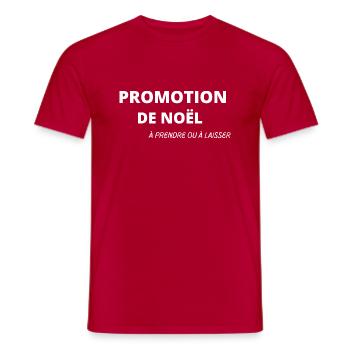 PROMOTION DE NOËL (À prendre ou laisser) HOODIE - T-shirt homme - rouge - Devant - AI Model Male 178 dark (178cm)