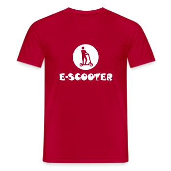 E-Scooter E-Roller Scooter - Men's T-Shirt - red - Front - AI Model Male 178 dark (178cm)