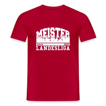 Aufsteiger 2023 Landesliga Aufstieg Fußball - Männer T-Shirt - Rot - Vorne - AI Model Male 178 dark (178cm)