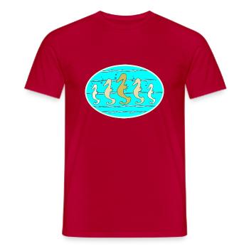 Sea horse - Men's T-Shirt - red - Front - AI Model Male 178 dark (178cm)