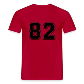 82 - Men's T-Shirt - red - Front - AI Model Male 178 dark (178cm)