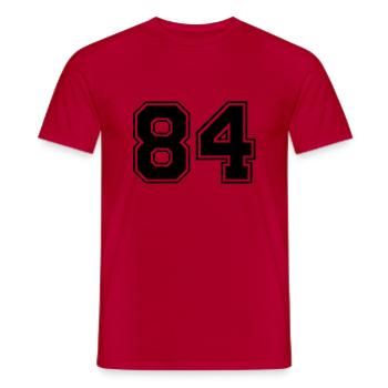 84 - Männer T-Shirt - Rot - Vorne - AI Model Male 178 dark (178cm)
