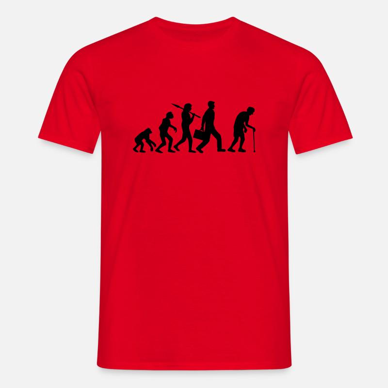Evolution Opa Design - Männer T-Shirt - Rot