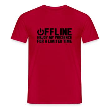 Hors ligne Profitez de ma présence pour un temps limité 2 - T-shirt homme - rouge - Devant - AI Model Male 178 dark (178cm)