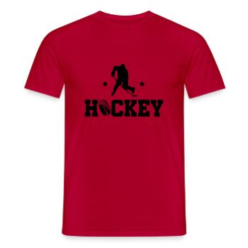 Hockey - Männer T-Shirt - Rot - Vorne - AI Model Male 178 dark (178cm)