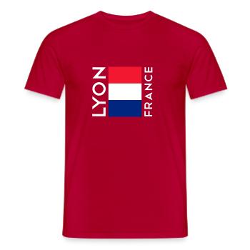 Lyon Frankreich - Männer T-Shirt - Rot - Vorne - AI Model Male 178 dark (178cm)