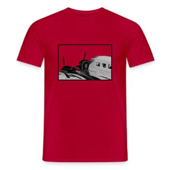 Tante Ju 52 (Junkers Ju) aircraft - Men's T-Shirt - red - Front - AI Model Male 178 dark (178cm)