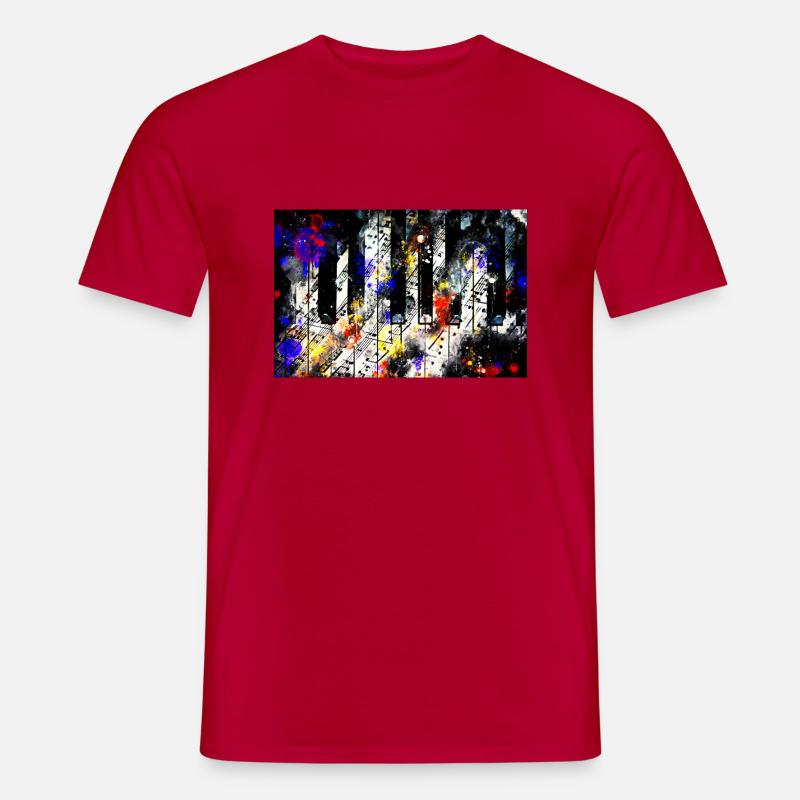 Piano keys and music sheet pattern wsstd - Men’s T-shirt - red