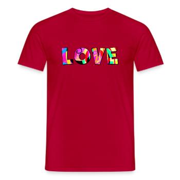 Love love love - Men's T-Shirt - red - Front - AI Model Male 178 dark (178cm)