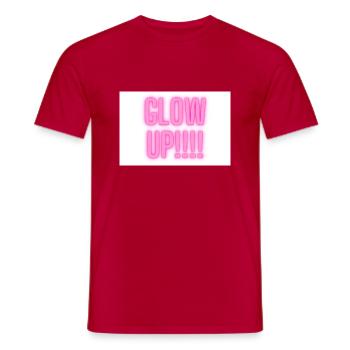 GLOW UP - Männer T-Shirt - Rot - Vorne - AI Model Male 178 dark (178cm)