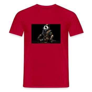 Pandabär - Männer T-Shirt - Rot - Vorne - AI Model Male 178 dark (178cm)