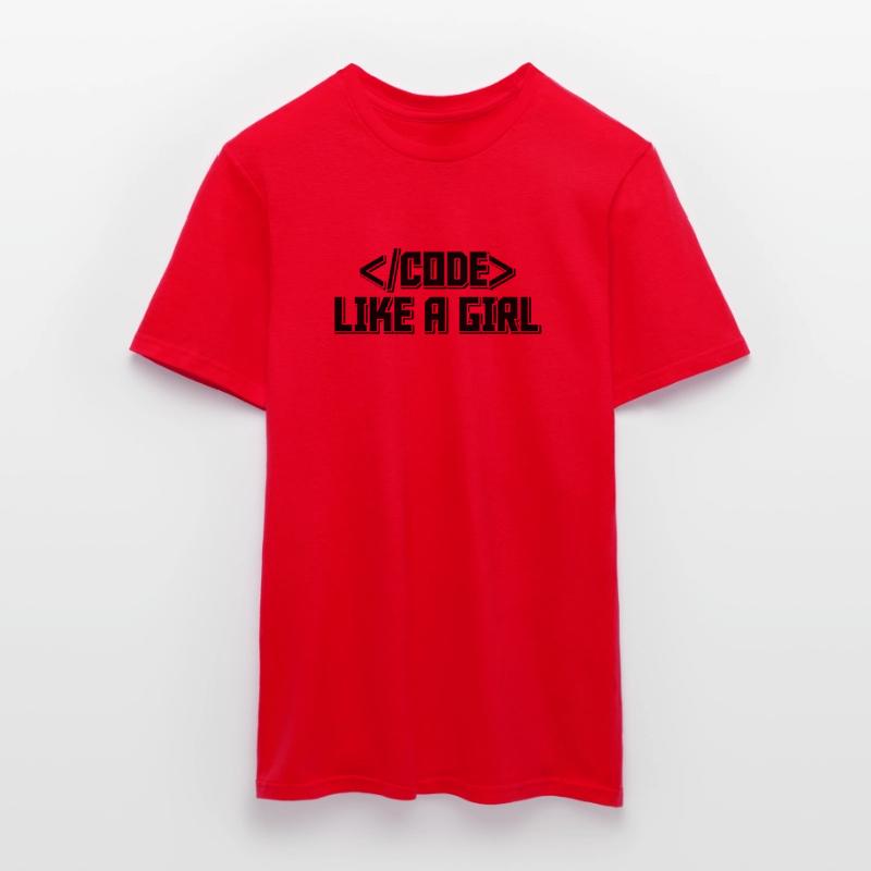Code Like A Girl Coder Programmer Software Develop Männer T-Shirt