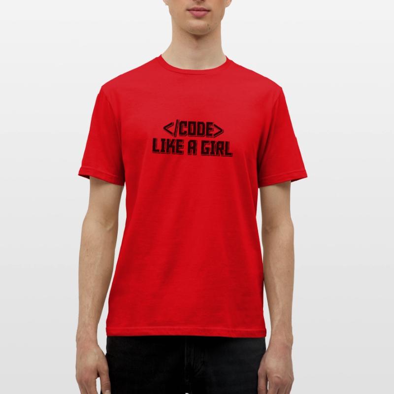 Code Like A Girl Coder Programmer Software Develop Männer T-Shirt
