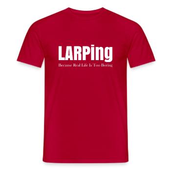 Funny LARP Live Action Role Playing Cosplay - Men's T-Shirt - red - Front - AI Model Male 178 dark (178cm)