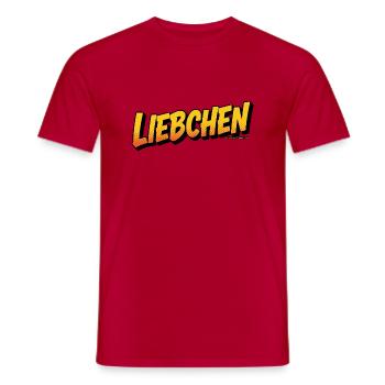 Fun-Shirt « Liebchen » – Typographie - BD - T-shirt homme - rouge - Devant - AI Model Male 178 dark (178cm)