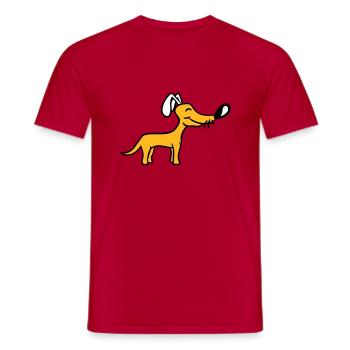 Dog Big Nose Cute Happy Pet Funny Cool - Men's T-Shirt - red - Front - AI Model Male 178 dark (178cm)