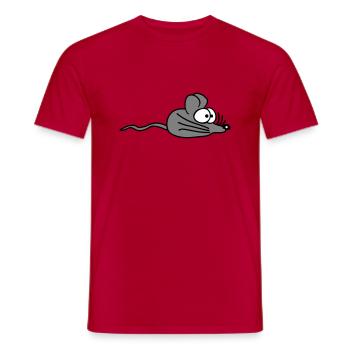 Mouse Mouse Cute Little Rat Rodent Friendly - Men's T-Shirt - red - Front - AI Model Male 178 dark (178cm)