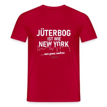 Jüterbog Ist wie New York 😜 Spruch - Männer T-Shirt - Rot - Vorne - AI Model Male 178 dark (178cm)