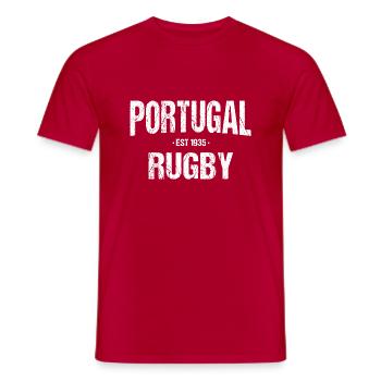 Portugal Rugby Union - Men's T-Shirt - red - Front - AI Model Male 178 dark (178cm)