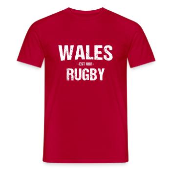 Wales Rugby Union - Men's T-Shirt - red - Front - AI Model Male 178 dark (178cm)