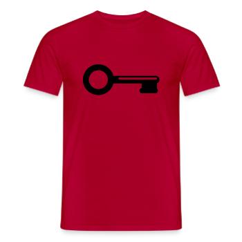 key_f1 - Men's T-Shirt - red - Front - AI Model Male 178 dark (178cm)