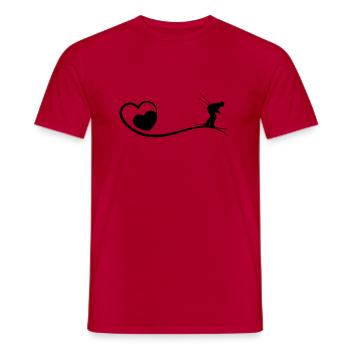 Herz und skiFahrer - - Männer T-Shirt - Rot - Vorne - AI Model Male 178 dark (178cm)