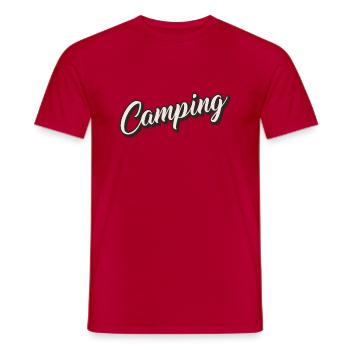 Camping rétro - T-shirt homme - rouge - Devant - AI Model Male 178 dark (178cm)