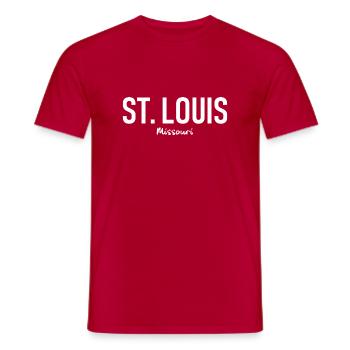 St. Louis - Missouri - United States - United States - United States - Men's T-Shirt - red - Front - AI Model Male 178 dark (178cm)