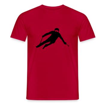 Sport - Skifahrer - Männer T-Shirt - Rot - Vorne - AI Model Male 178 dark (178cm)