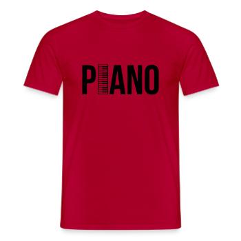 piano - Männer T-Shirt - Rot - Vorne - AI Model Male 178 dark (178cm)