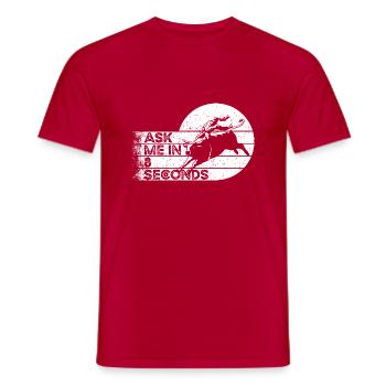 Ask Me In 8 Seconds - Cadeau pour les amateurs de rodéo - T-shirt homme - rouge - Devant - AI Model Male 178 dark (178cm)