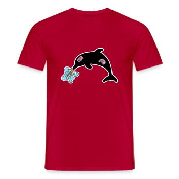 Silhouette Dauphin - T-shirt homme - rouge - Devant - AI Model Male 178 dark (178cm)