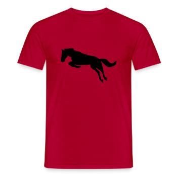 Pferd, Horse - Männer T-Shirt - Rot - Vorne - AI Model Male 178 dark (178cm)