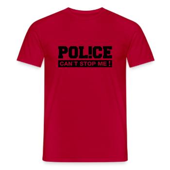 police_cant_stop_me_rk1 - Männer T-Shirt - Rot - Vorne - AI Model Male 178 dark (178cm)