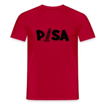 pisa_03 - Men's T-Shirt - red - Front - AI Model Male 178 dark (178cm)