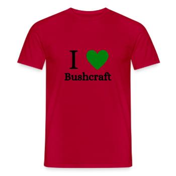 Bushcraft I Love Bushcraft - T-shirt homme - rouge - Devant - AI Model Male 178 dark (178cm)