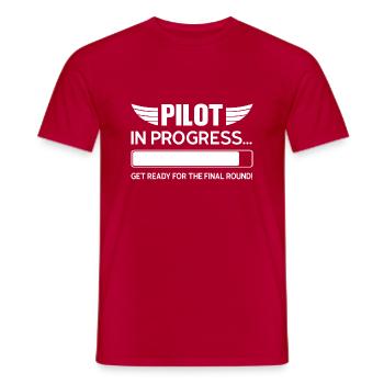 Pilot Pilot Flugzeug Geschenk - Männer T-Shirt - Rot - Vorne - AI Model Male 178 dark (178cm)