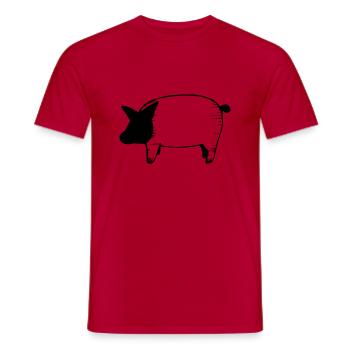 Pig Pigs Pigs Animal Animals Vector 6 - Men's T-Shirt - red - Front - AI Model Male 178 dark (178cm)