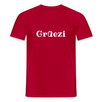 Grüezi - Schweiz - Switzerland - Swiss - Suisse - Men's T-Shirt - red - Front - AI Model Male 178 dark (178cm)