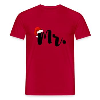 Weihnachten Mr. und Mrs. - Paarpullover - Männer T-Shirt - Rot - Vorne - AI Model Male 178 dark (178cm)