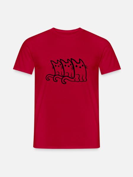 Équipe 3 chats mignons - T-shirt homme - rouge